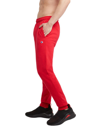 Calça de moletom Champion Powerblend Fleece Masculina Vermelha Tamanho Médio