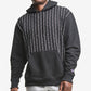 Moletom com capuz listrado masculino Champion, preto, tamanho G