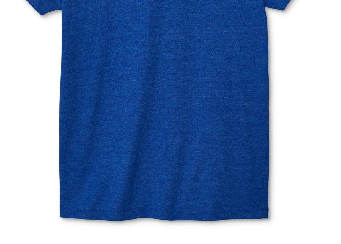 Camiseta Champion Powerblend Slim Fit Masculina com Logotipo Bordado Azul Tamanho Grande