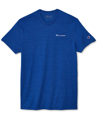 Camiseta Champion Powerblend Slim Fit Masculina com Logotipo Bordado Azul Tamanho Grande