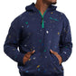 Champion Masculino Slim Fit Global Explorer Quarter Zip Hoodie Paint Splatter Azul