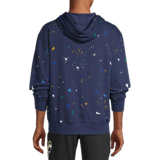 Champion Masculino Slim Fit Global Explorer Quarter Zip Hoodie Paint Splatter Azul