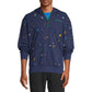Champion Masculino Slim Fit Global Explorer Quarter Zip Hoodie Paint Splatter Azul