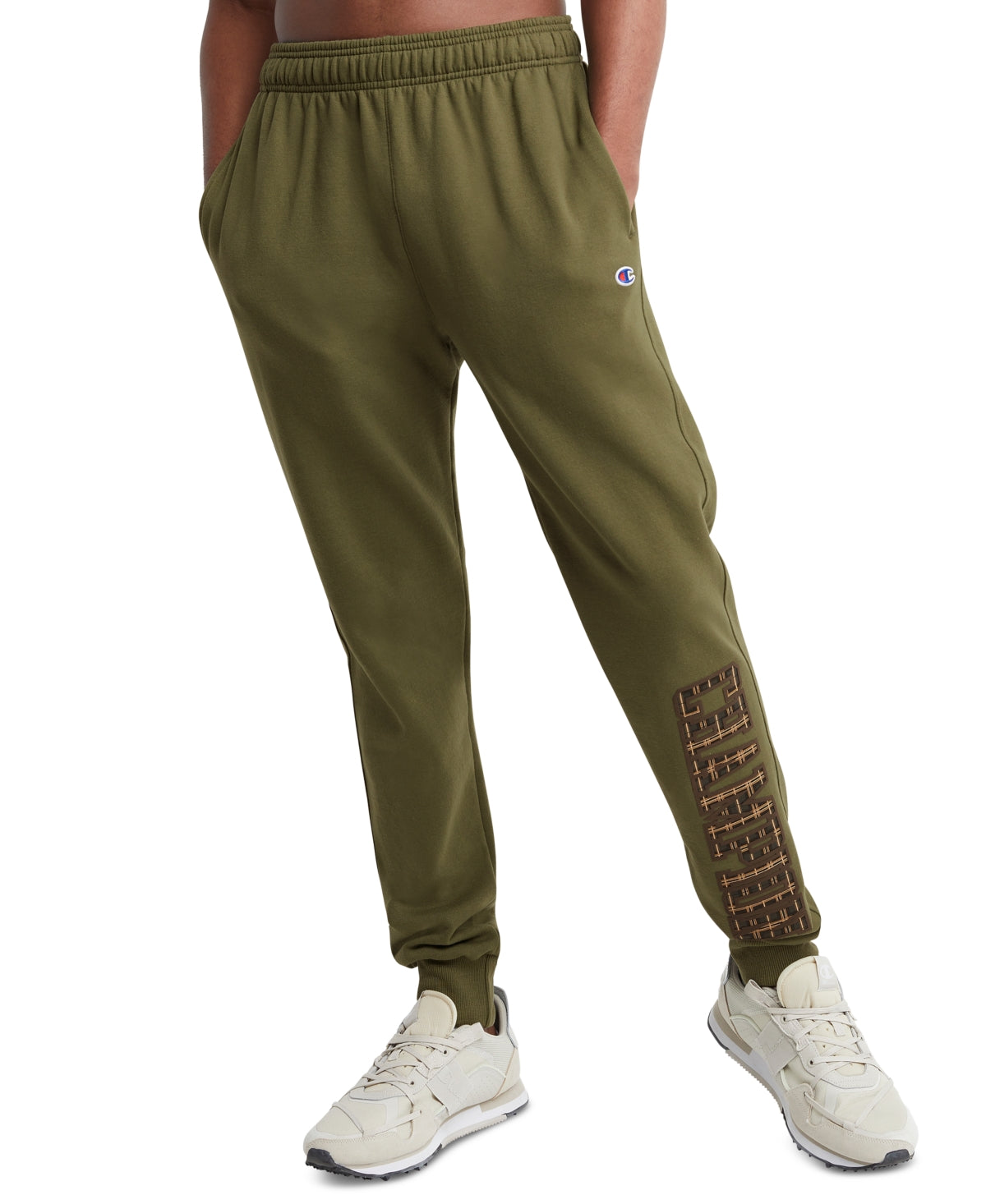 Calça de moletom fitness Champion masculina, verde, tamanho XX-G