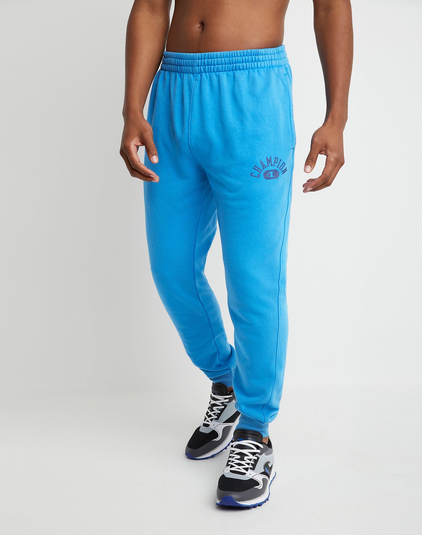 Calça jogger Champion Vintage Wash Varsity Masculina Azul Tamanho P