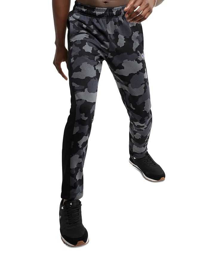 Calça de moletom Champion Urban Pursuits Camo Pattern Fleece com cordão, cinza, tamanho extragrande