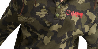 Moletom com capuz camuflado Champion masculino, tamanho médio, verde, ajuste padrão