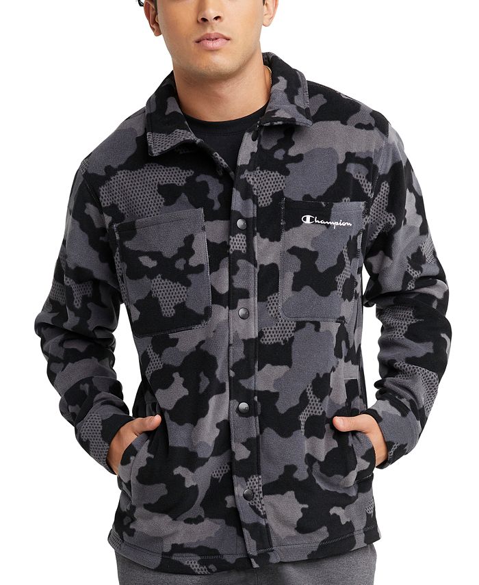 Jaqueta Champion Explorer Fleece Camuflada Masculina Cinza Tamanho G