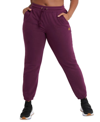 Calça jogger feminina Champion Velour Blocked Roxa Tamanho X-S