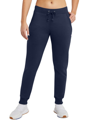 Calça de moletom feminina Champion Powerblend Fleece Jogger Azul Tamanho Médio