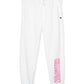 Calça de moletom Champion Powerblend Jogger feminina, branca, tamanho X-G