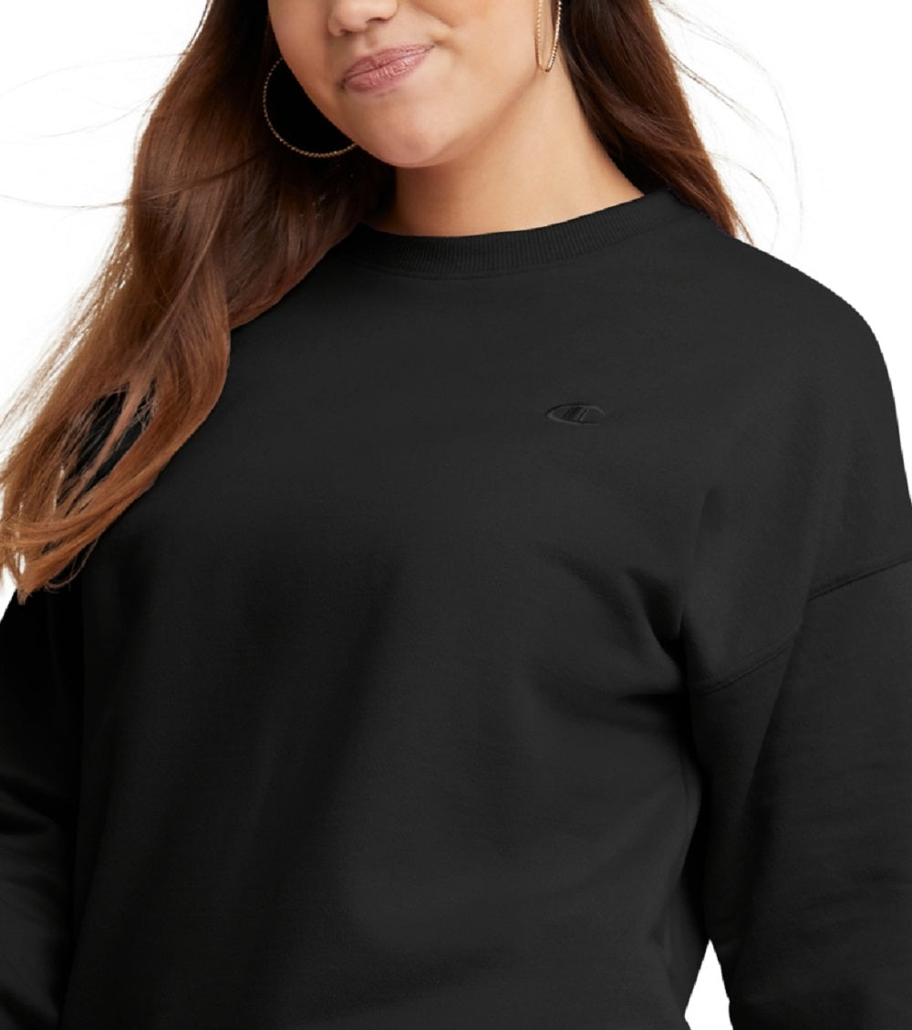 Moletom com capuz Champion Powerblend Fleece feminino, preto, tamanho pequeno