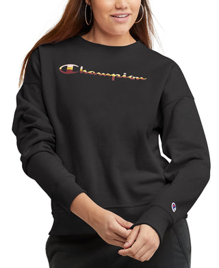 Moletom com capuz Champion Powerblend feminino, preto, tamanho extragrande