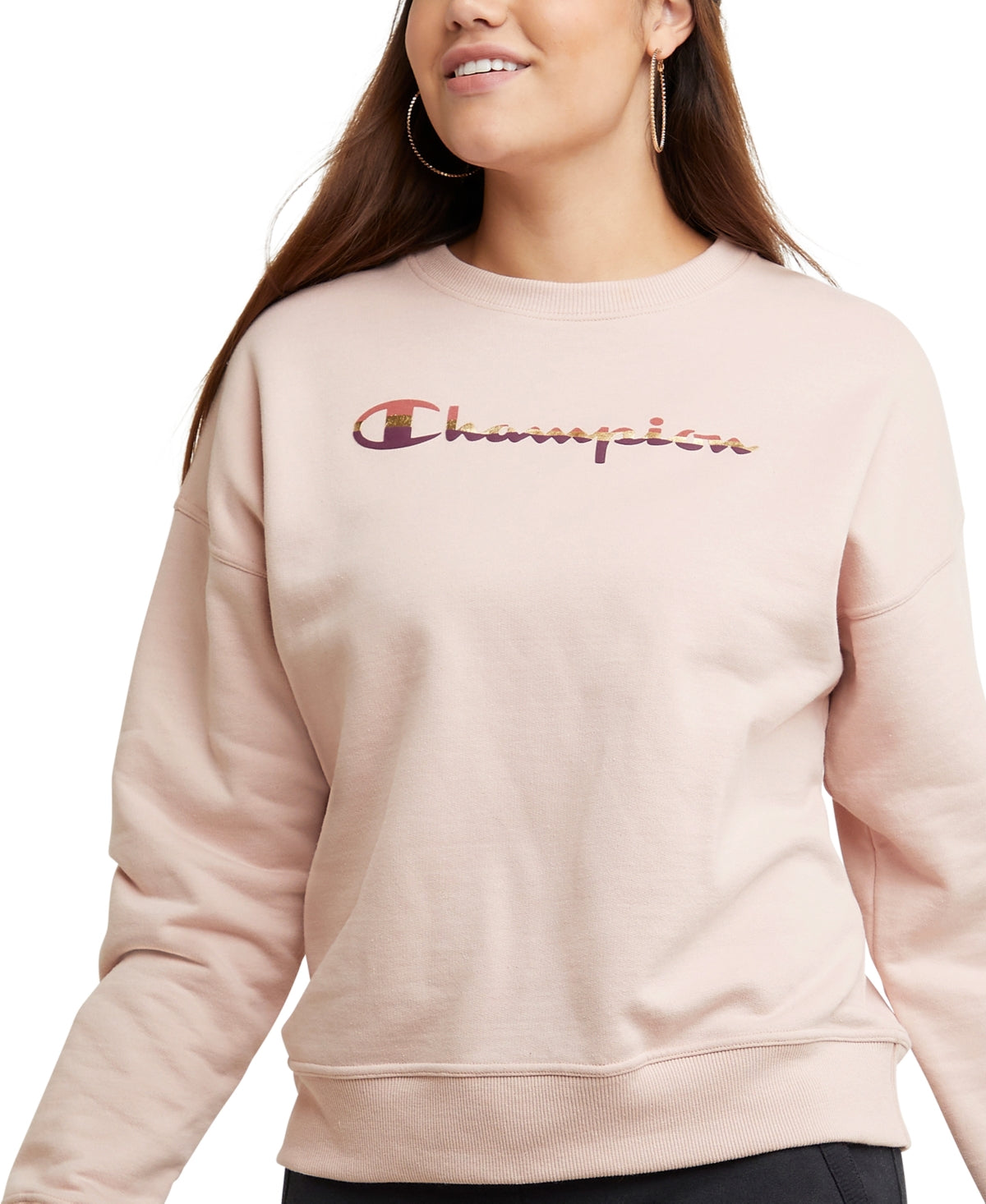 Moletom com capuz Champion Powerblend feminino rosa tamanho GG