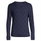 Camisa de pijama térmica masculina Ralph Lauren em malha waffle estampada, azul, tamanho médio