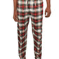 Calça de pijama clássica de flanela masculina Ralph Lauren, pijama vermelho, tamanho médio