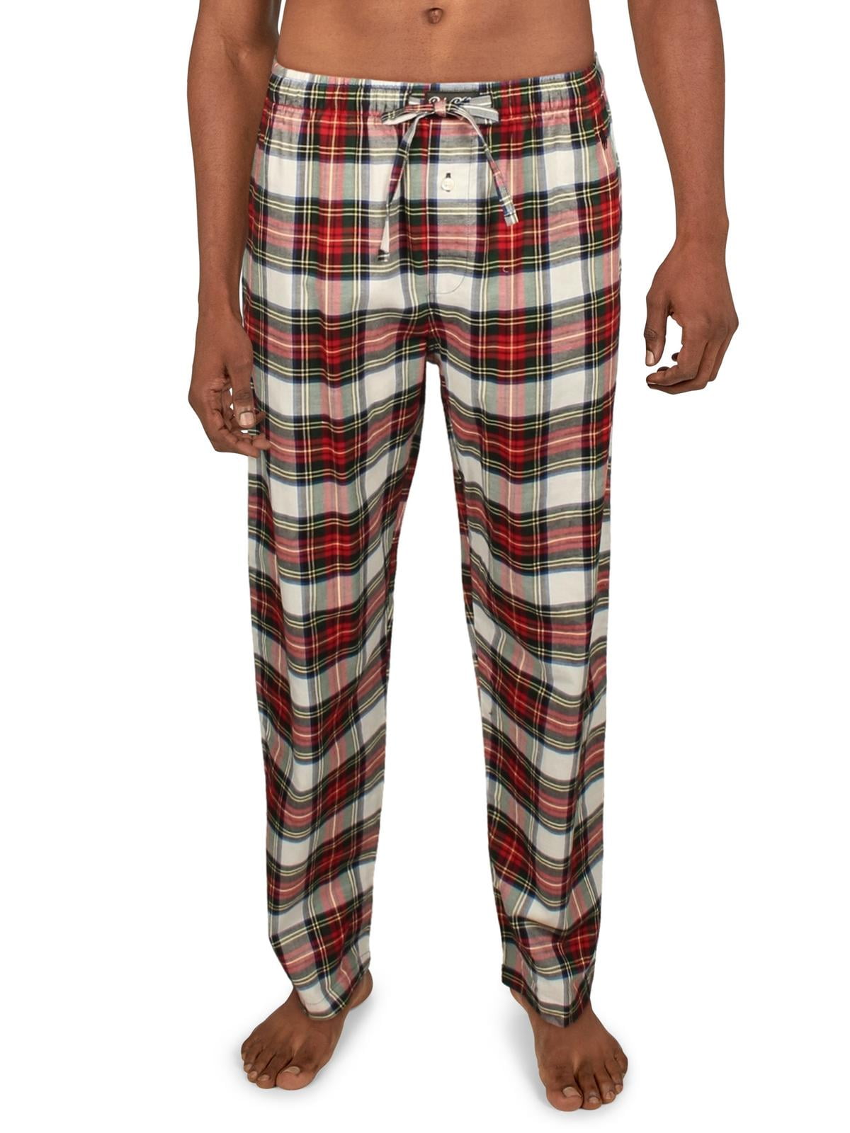 Calça de pijama clássica de flanela masculina Ralph Lauren, pijama vermelho, tamanho médio