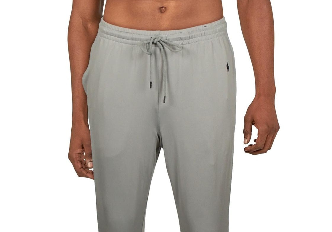 Calça de moletom Ralph Lauren masculina com cordão, cinza, tamanho pequeno