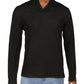 Camisa de dormir Ralph Lauren masculina com gola xale e suéter, preta, tamanho médio