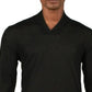 Camisa de dormir Ralph Lauren masculina com gola xale e suéter, preta, tamanho extragrande