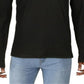 Camisa de dormir Ralph Lauren masculina com gola xale e suéter, preta, tamanho extragrande