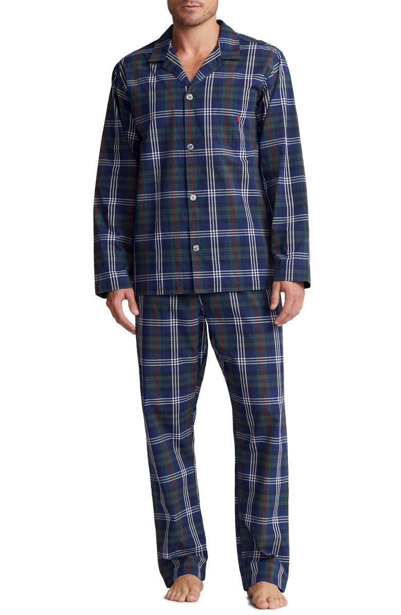 Pijama Ralph Lauren Masculino Xadrez Algodão Tecido Azul Tamanho Grande