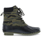Botas de pato camufladas vintage masculinas à prova de intempéries, sapatos verdes, tamanho 8M