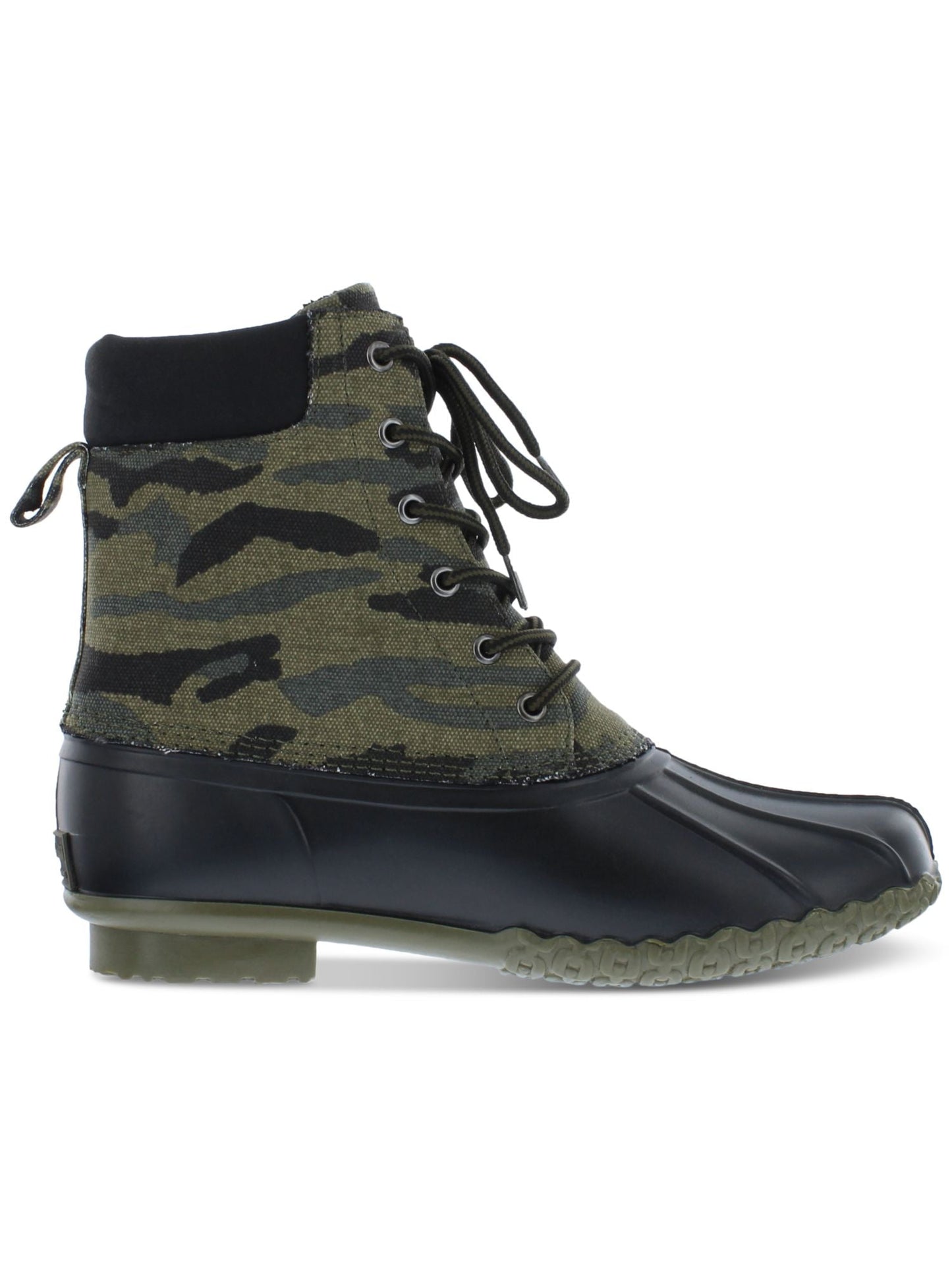 Botas de pato camufladas vintage masculinas à prova de intempéries, sapatos verdes, tamanho 8M