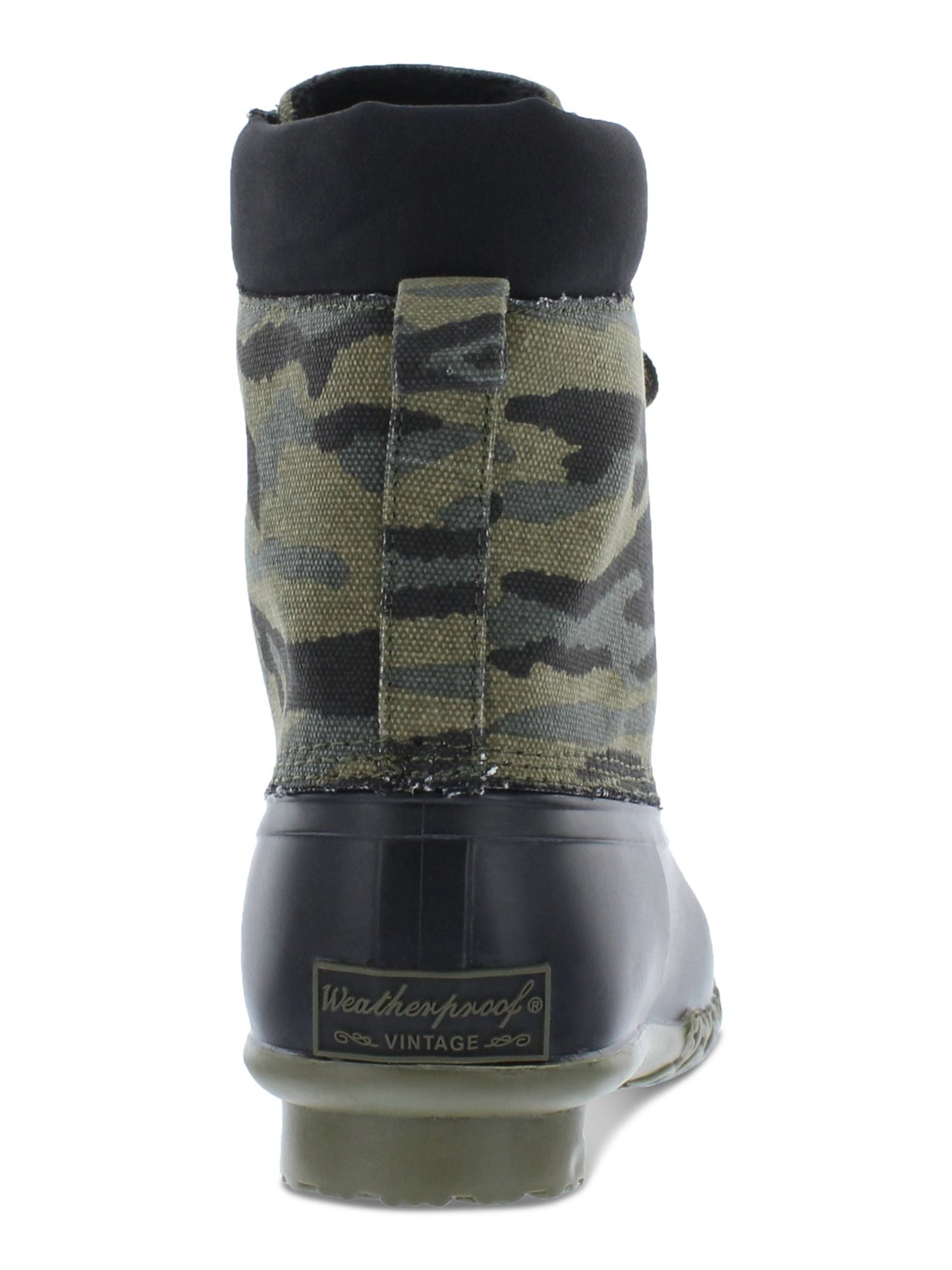 Botas de pato camufladas vintage masculinas à prova de intempéries, sapatos verdes, tamanho 8M