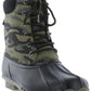Botas de pato camufladas vintage masculinas à prova de intempéries, sapatos verdes, tamanho 8M