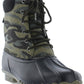 Botas de pato camufladas vintage masculinas à prova de intempéries, sapatos verdes, tamanho 13M