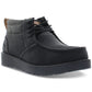 Botas Chukka de couro sintético vintage à prova de intempéries para homens, sapatos pretos, tamanho 8M