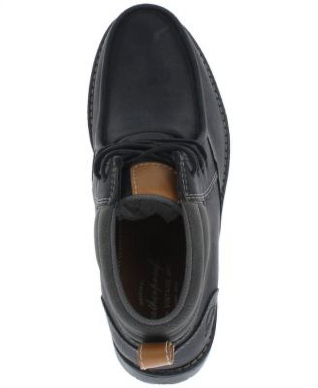 Botas Chukka de couro sintético vintage à prova de intempéries para homens, sapatos pretos, tamanho 8M