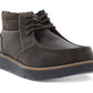 Botas Chukka de couro sintético vintage à prova de intempéries para homens, pretas, tamanho 9 M
