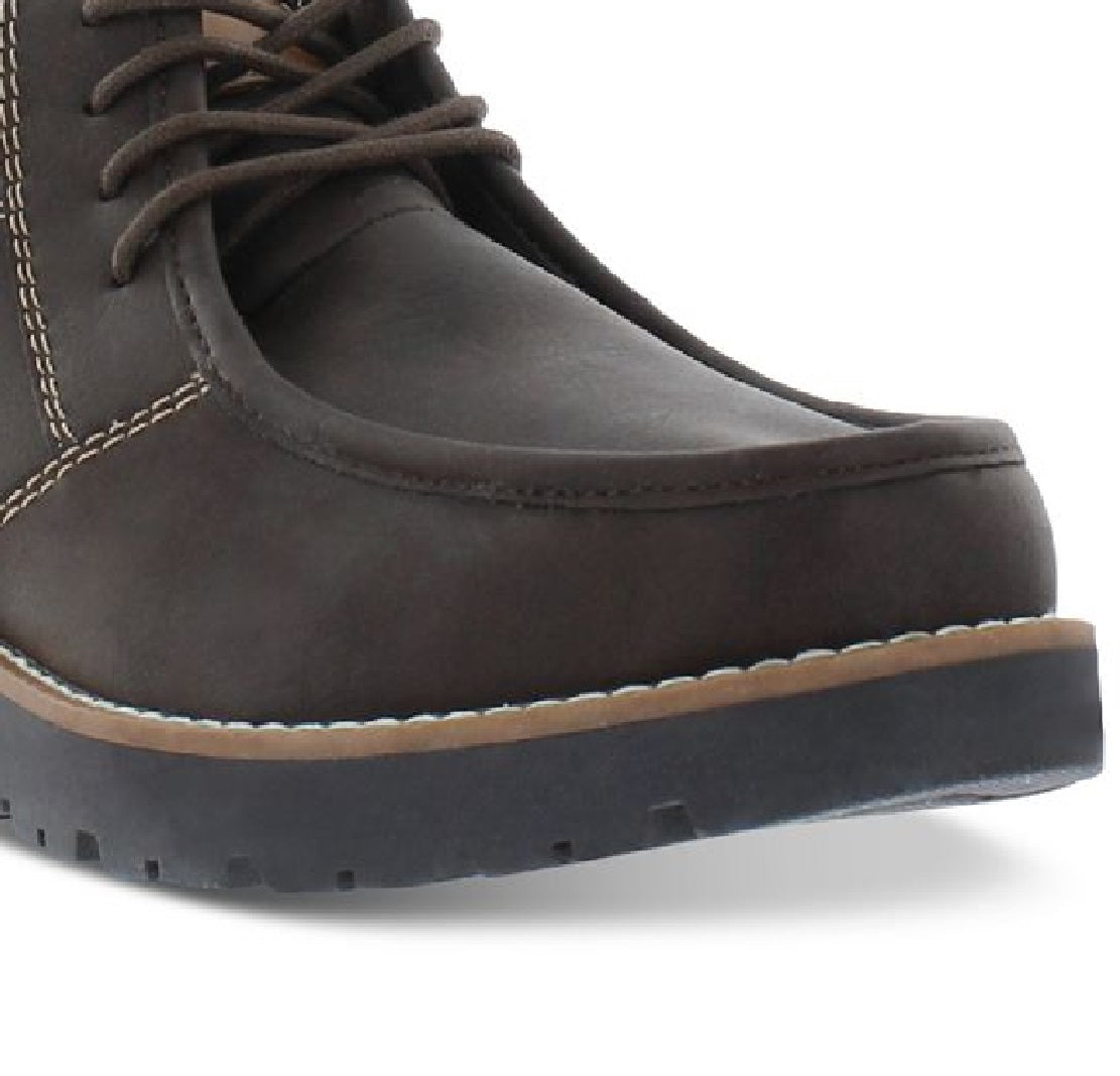 Botas Chukka de couro sintético vintage à prova de intempéries para homens, pretas, tamanho 9 M