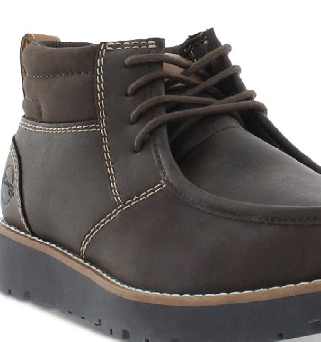 Botas Chukka de couro sintético vintage à prova de intempéries para homens, pretas, tamanho 9 M