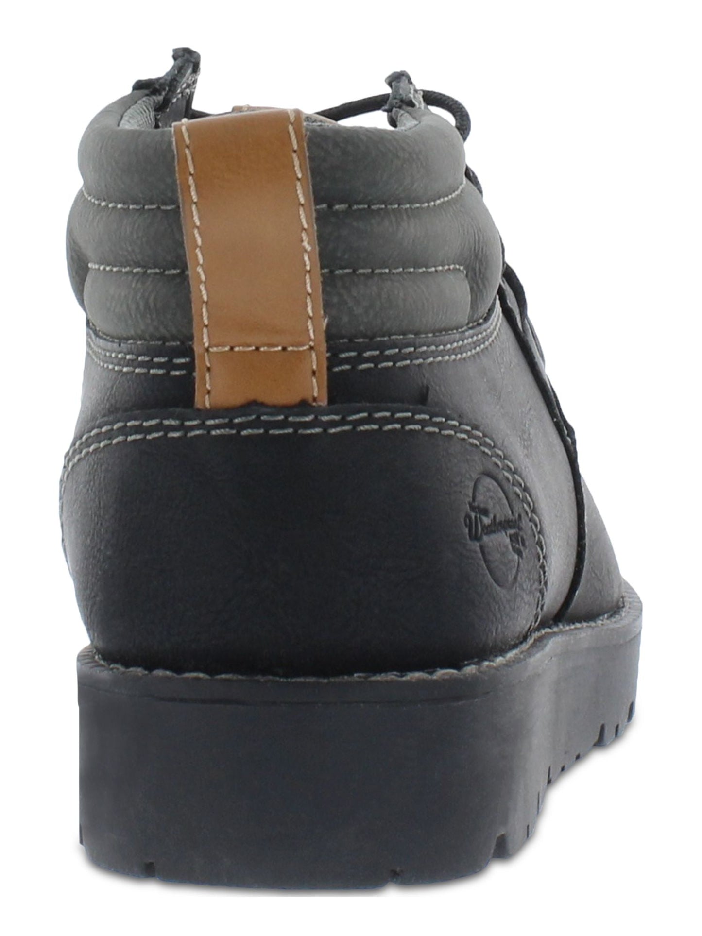 Botas Chukka de couro sintético vintage à prova de intempéries para homens, sapatos pretos, tamanho 13M