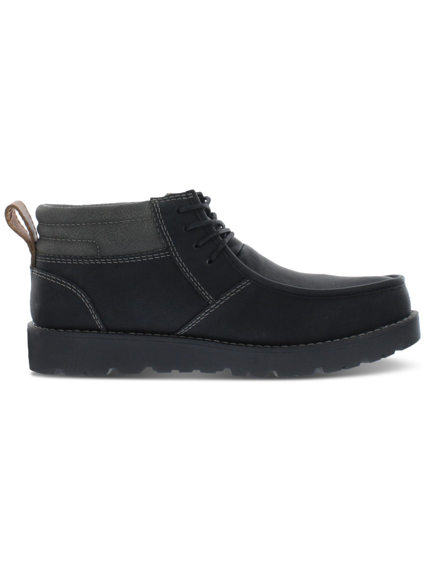 Botas Chukka de couro sintético vintage à prova de intempéries para homens, sapatos pretos, tamanho 13M