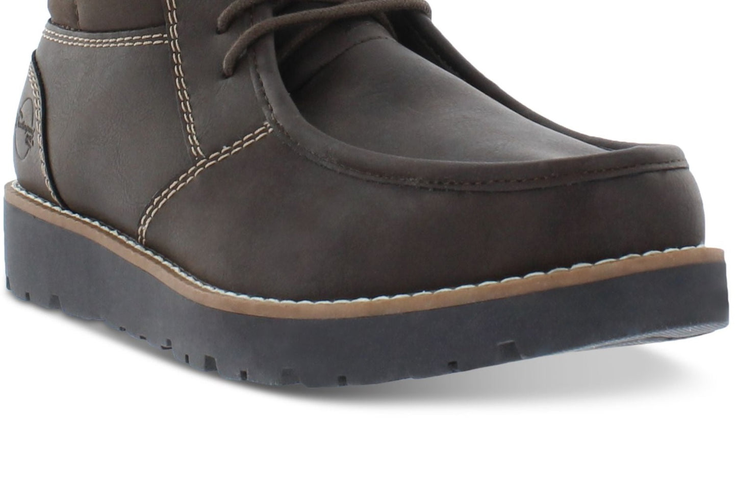 Botas Chukka de couro sintético vintage à prova de intempéries para homens, sapatos marrons, tamanho 8