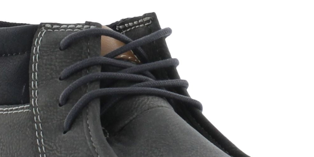 Botas Chukka de couro sintético vintage à prova de intempéries para homens, sapatos pretos, tamanho 9M