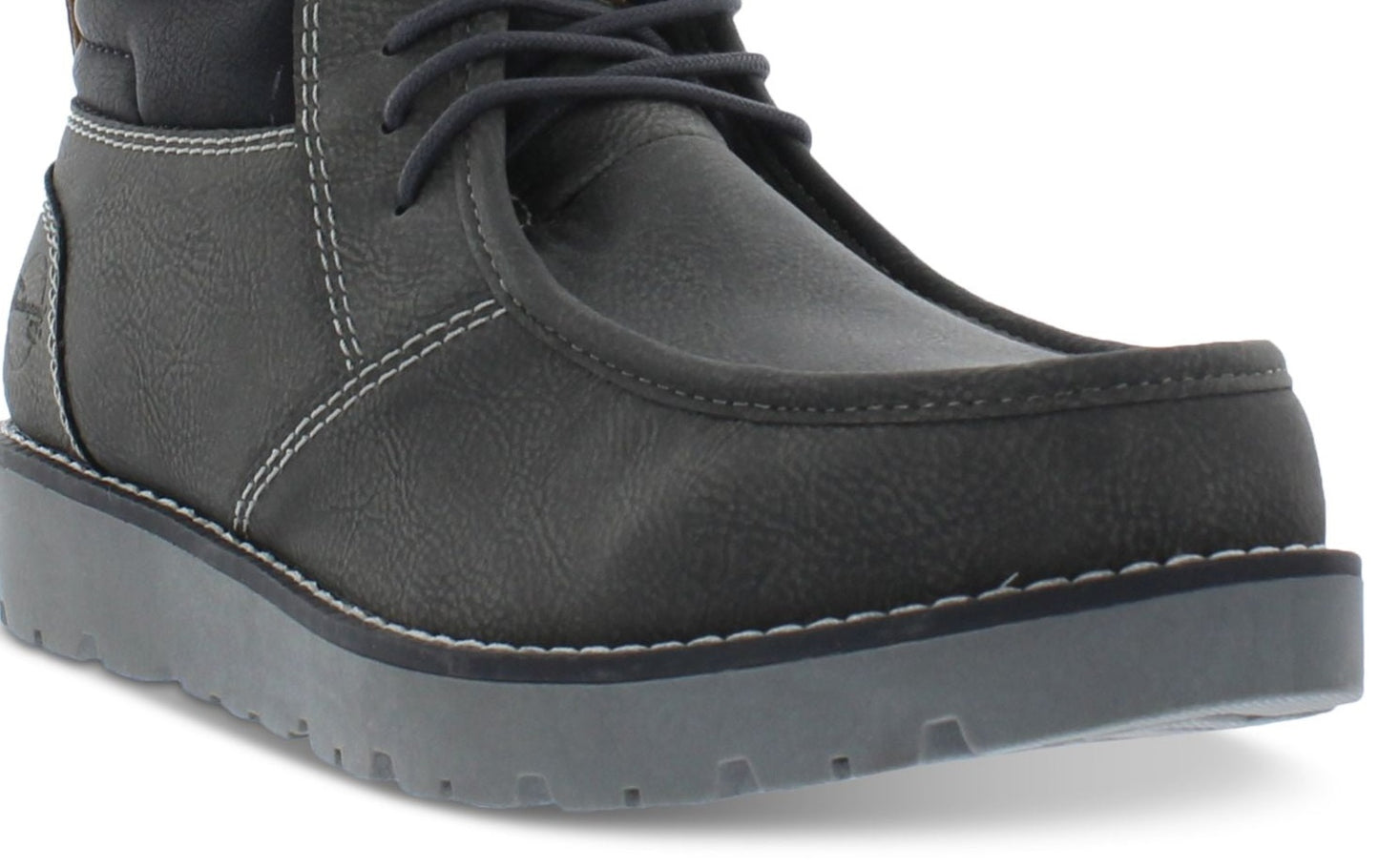 Botas Chukka de couro sintético vintage à prova de intempéries para homens, sapatos pretos, tamanho 10M