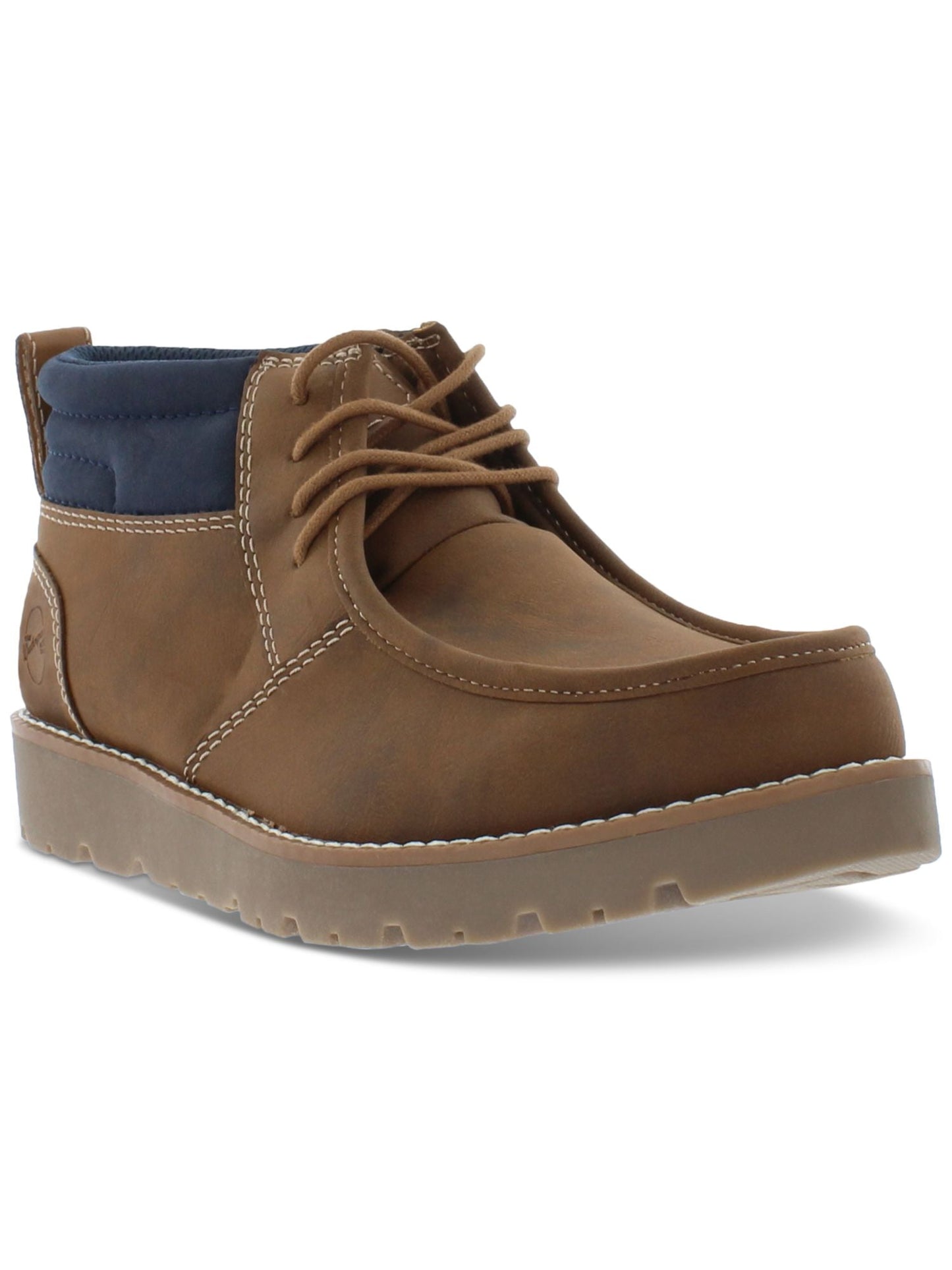 Botas Chukka de Couro Sintético Vintage à Prova de Intempéries para Homens, Sapatos Marrons