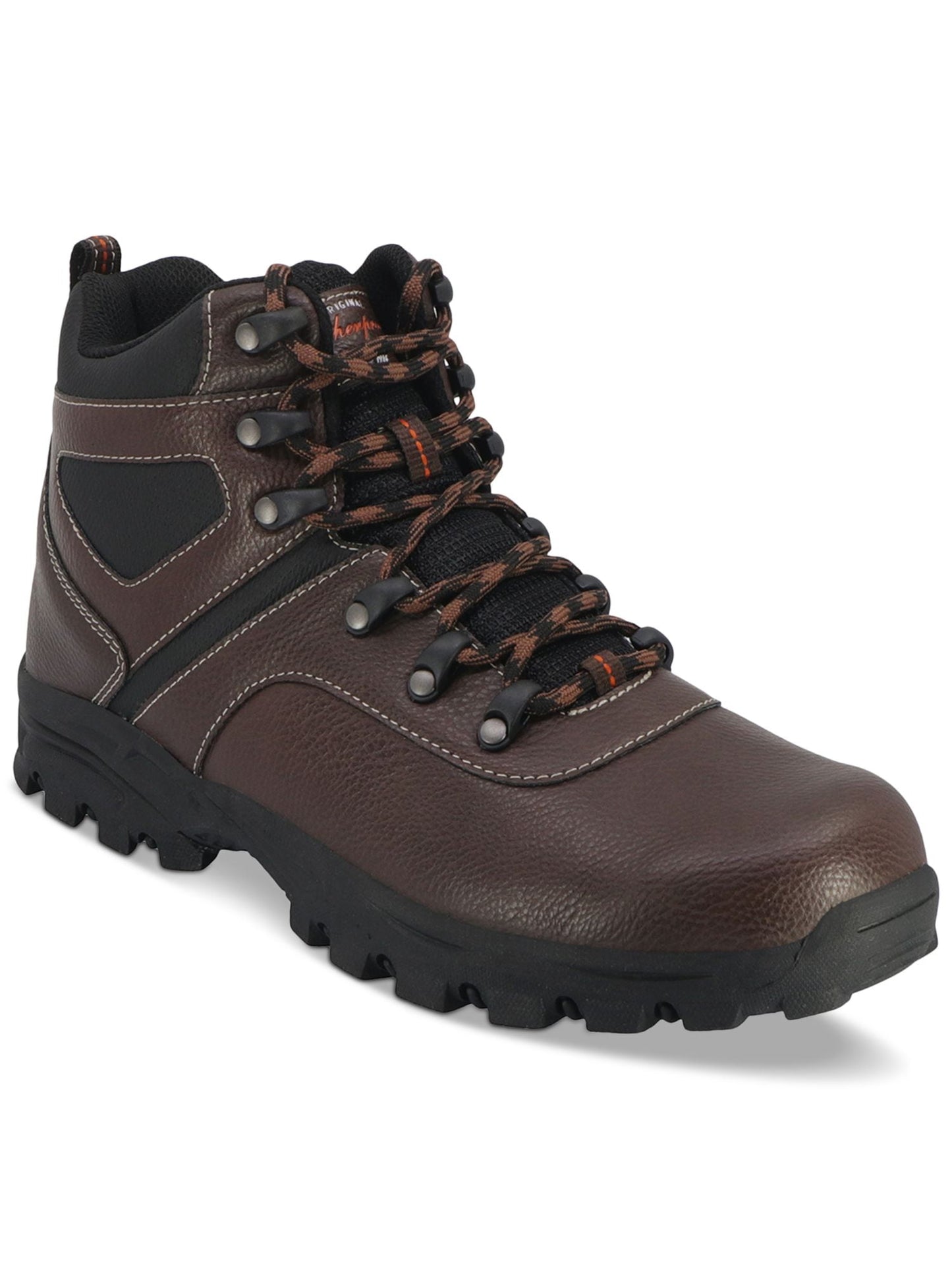 Botas de caminhada vintage masculinas de couro sintético à prova de intempéries, tamanho marrom 9M