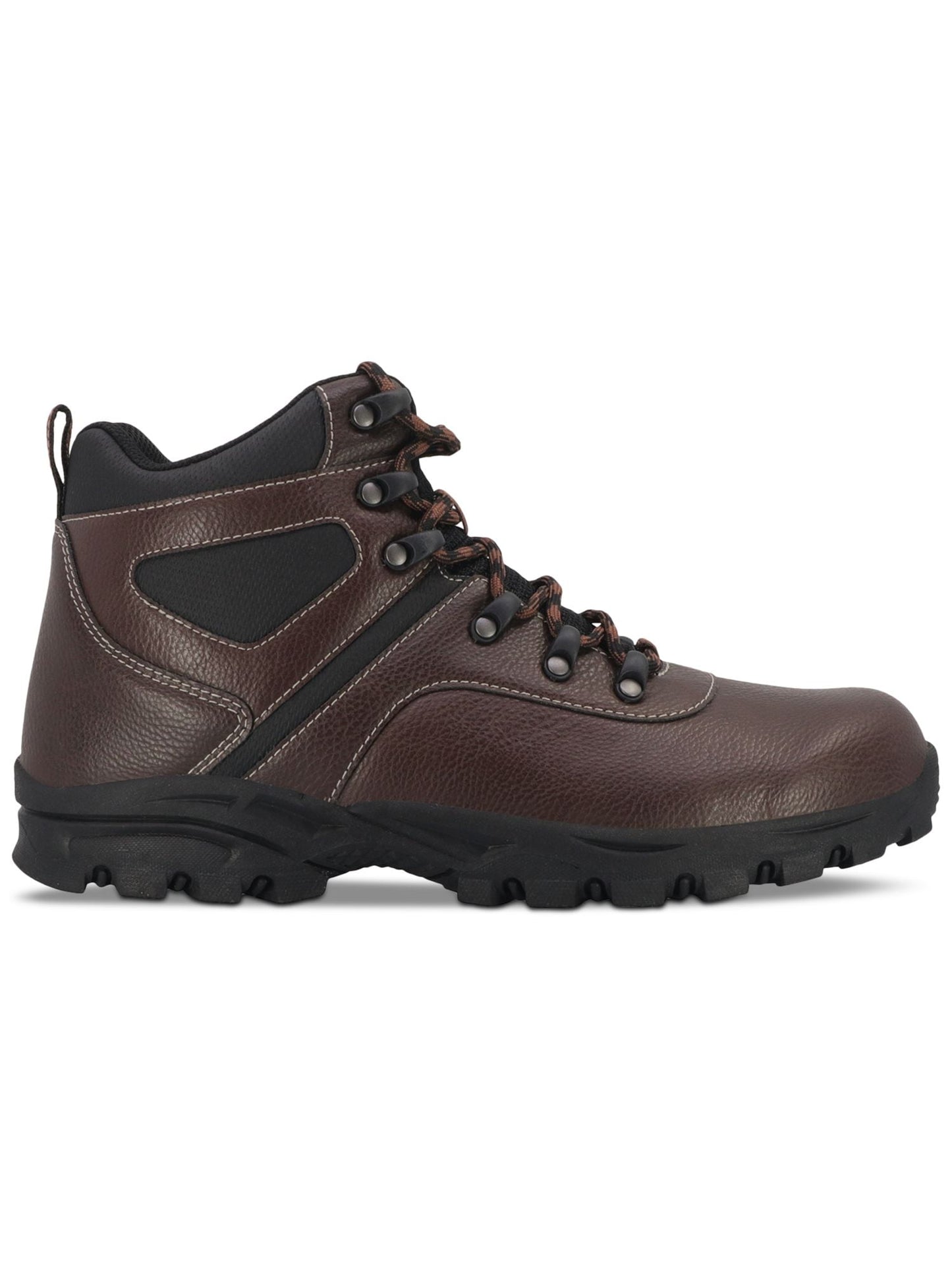 Botas de caminhada vintage masculinas de couro sintético à prova de intempéries, tamanho marrom 9M