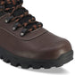Botas de caminhada vintage masculinas de couro sintético à prova de intempéries, marrom, tamanho 11 M