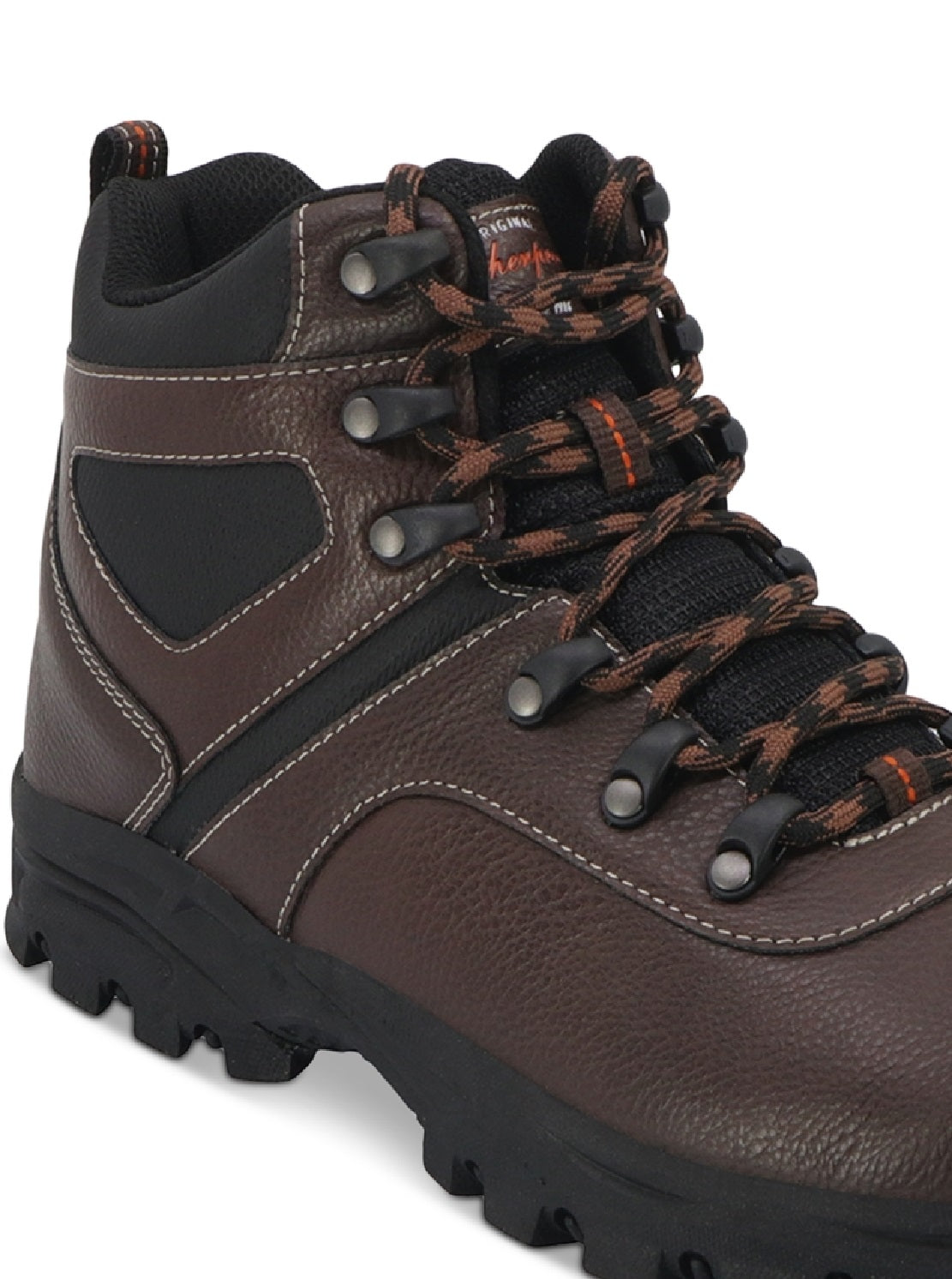 Botas de caminhada vintage masculinas de couro sintético à prova de intempéries, marrom, tamanho 11 M
