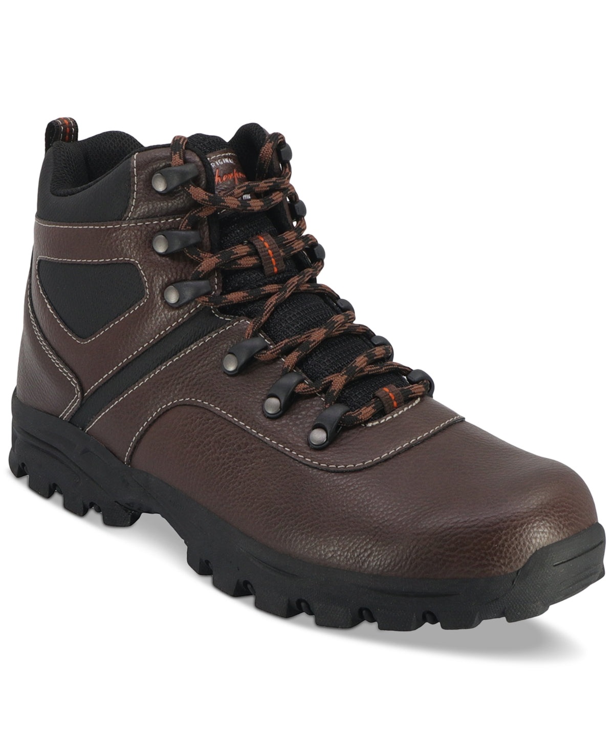 Botas de caminhada vintage masculinas de couro sintético à prova de intempéries, marrom, tamanho 11 M