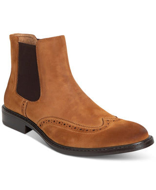 Kenneth Cole Reaction Masculino Perfurado Comfort Knock Wingtip Toe Salto Bloco Chelsea Marrom Tamanho 13 M