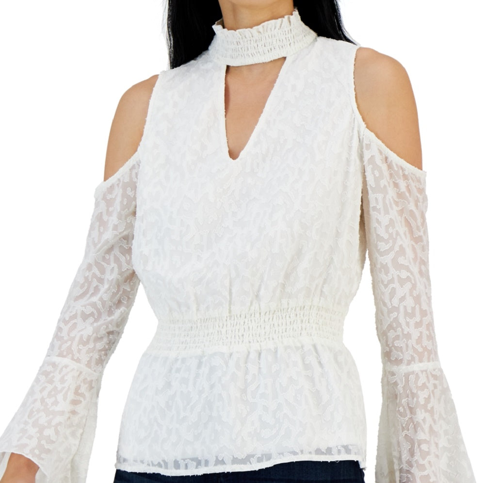 Blusa feminina Willow Drive com ombros descobertos e cintura franzida, branca, tamanho extragrande
