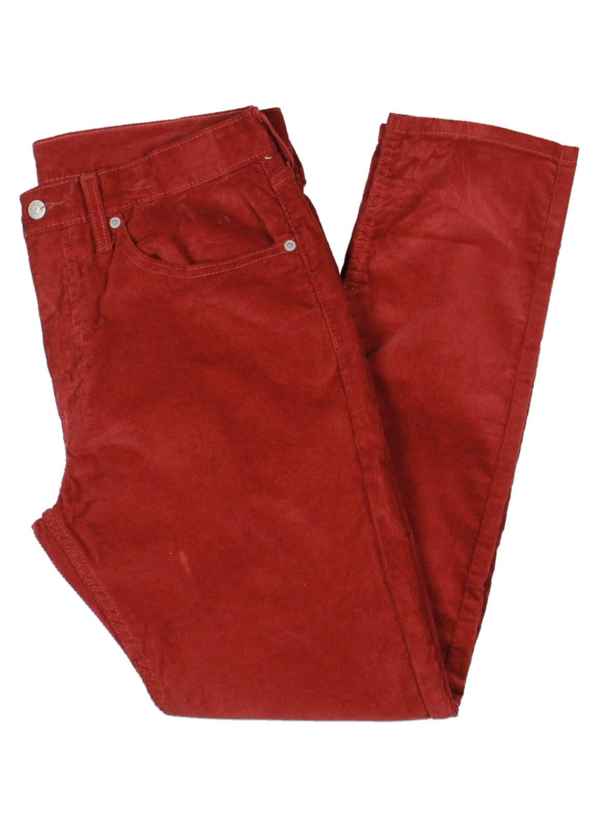 Calça jeans Levi's 512 Slim Tapered Fit Veludo cotelê masculina vermelha tamanho 32x32